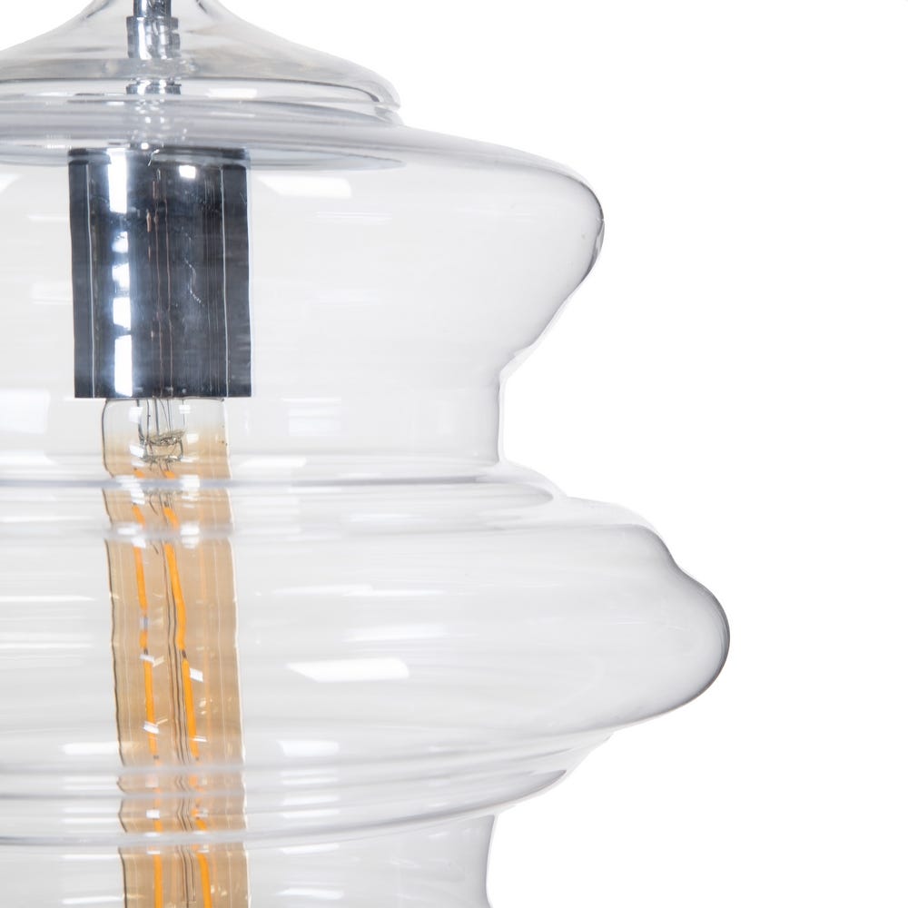 Lolahome Lámpara De Techo Con Tulipa De Metal Y Cristal Transparente De Ø 28x36 Cm