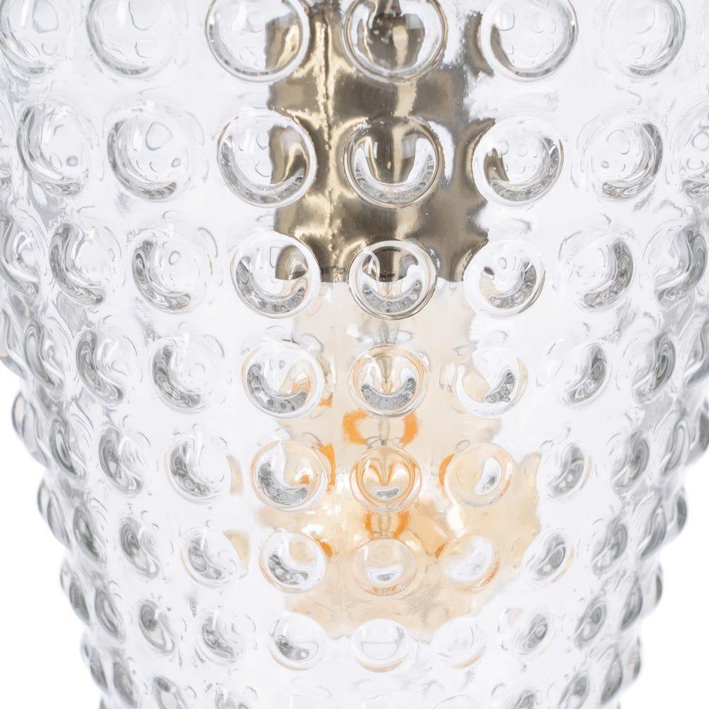 lolahome Lámpara de techo con tulipa pirámide de cristal de burbujas y metal dorado de Ø 20x27 cm