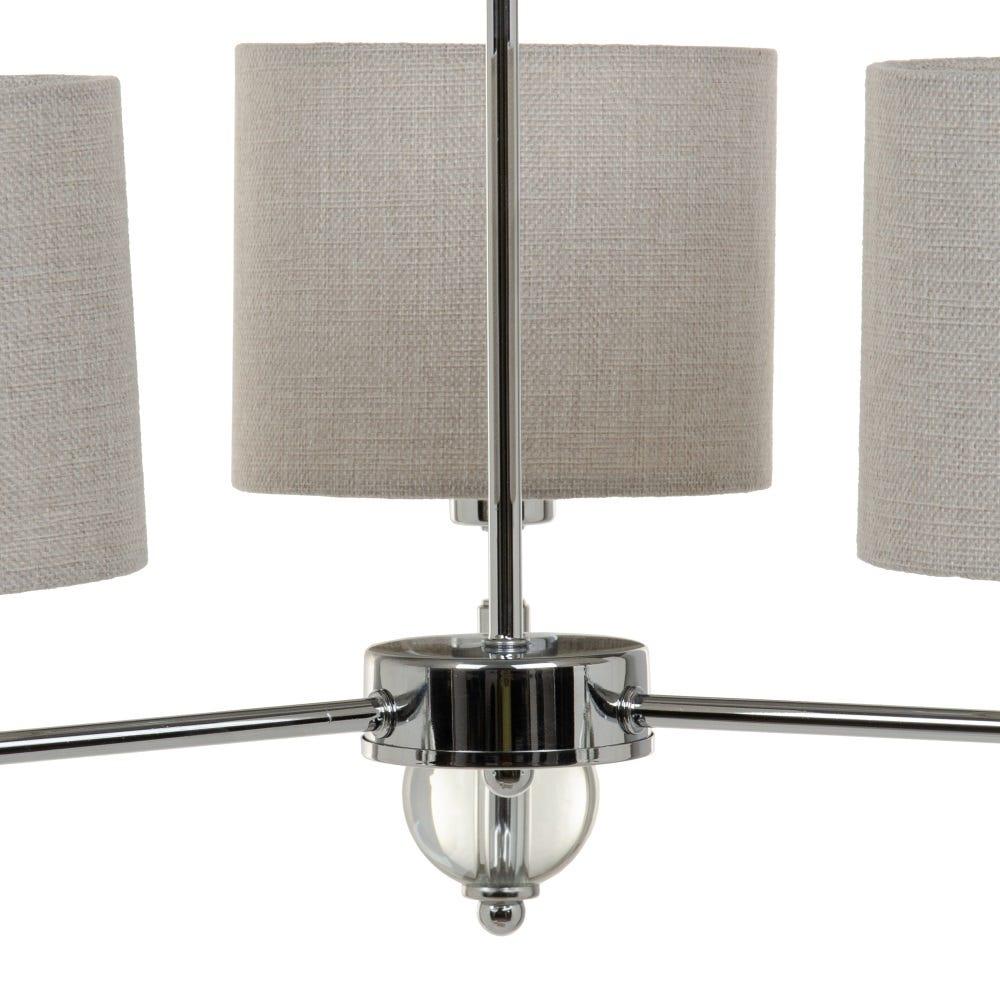 Lolahome Lámpara De Techo De 3 Brazos Con Pantalla De Metal Plateada De Ø 58x73 Cm
