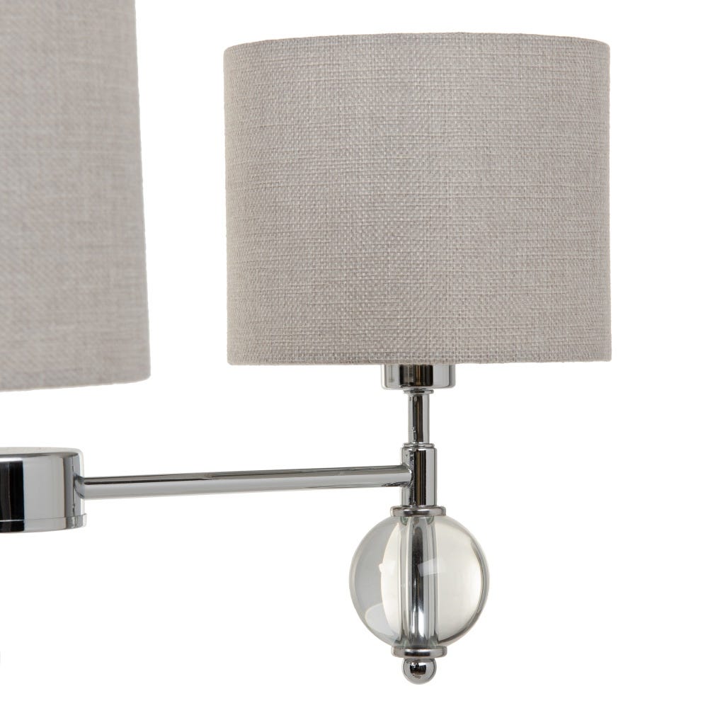 Lolahome Lámpara De Techo De 3 Brazos Con Pantalla De Metal Plateada De Ø 58x73 Cm