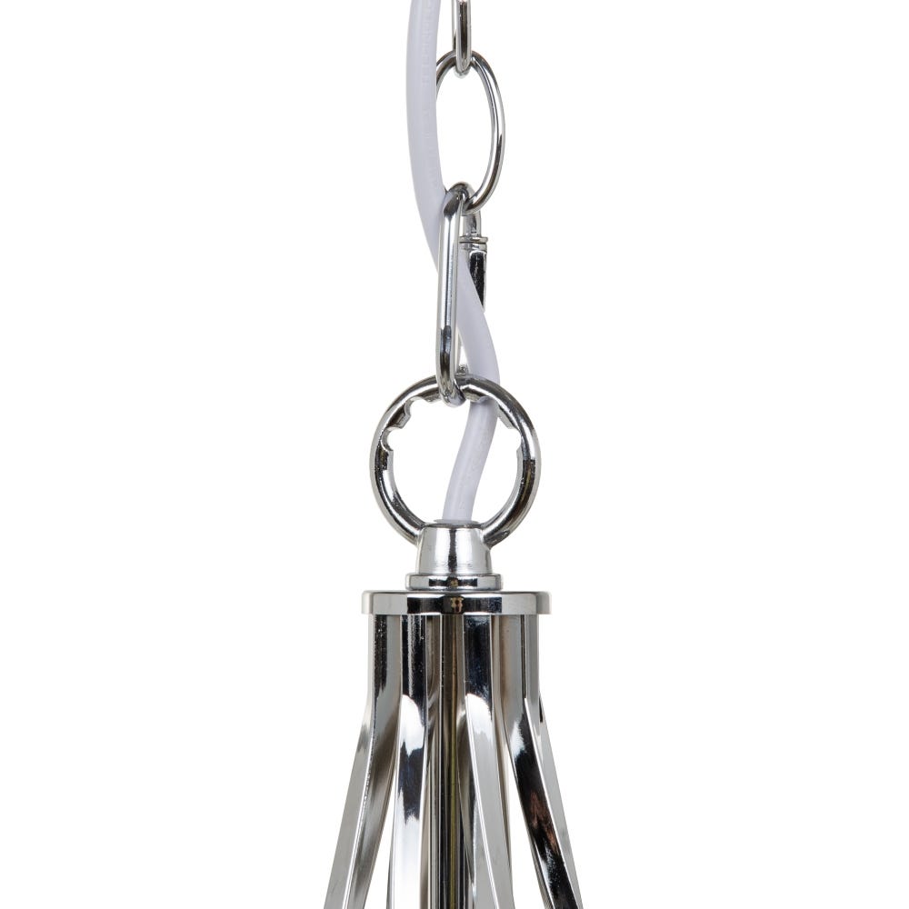 lolahome Lámpara de techo de 5 brazos con pantalla de metal plateada de Ø 36x110 cm