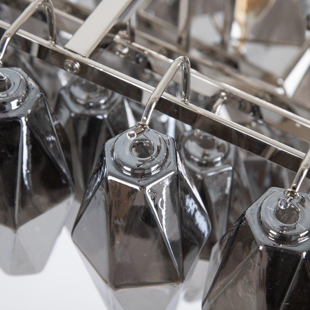 Lolahome Lámpara De Techo De Araña De Cristal Y Metal Plateada De Ø 58x44 Cm