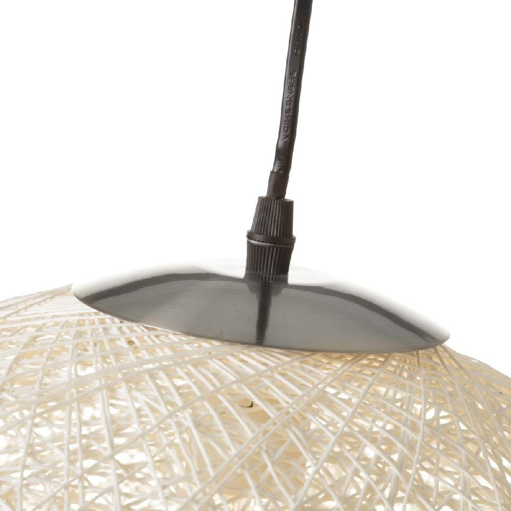 lolahome Lámpara de techo de diseño de metal blanca de 45x45x20 cm