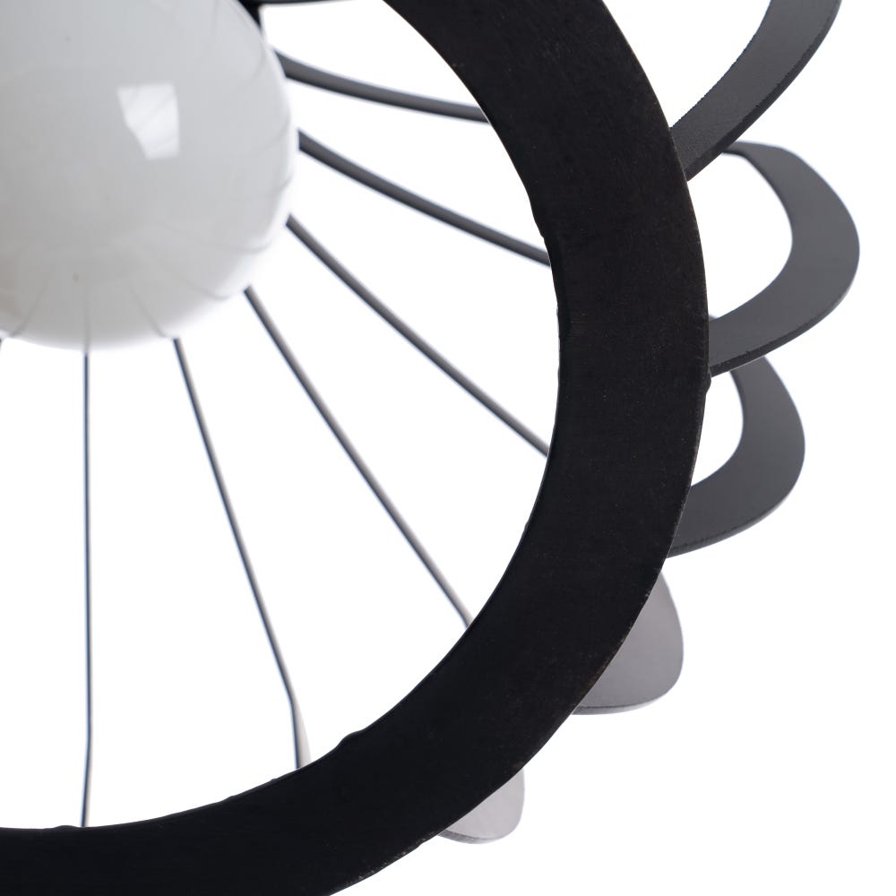 Lolahome Lámpara De Techo De Diseño De Metal Negra De Ø 35x31 Cm