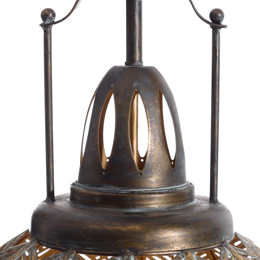 lolahome Lámpara de techo de hojas de metal y oro viejo de 70x45x45 cm