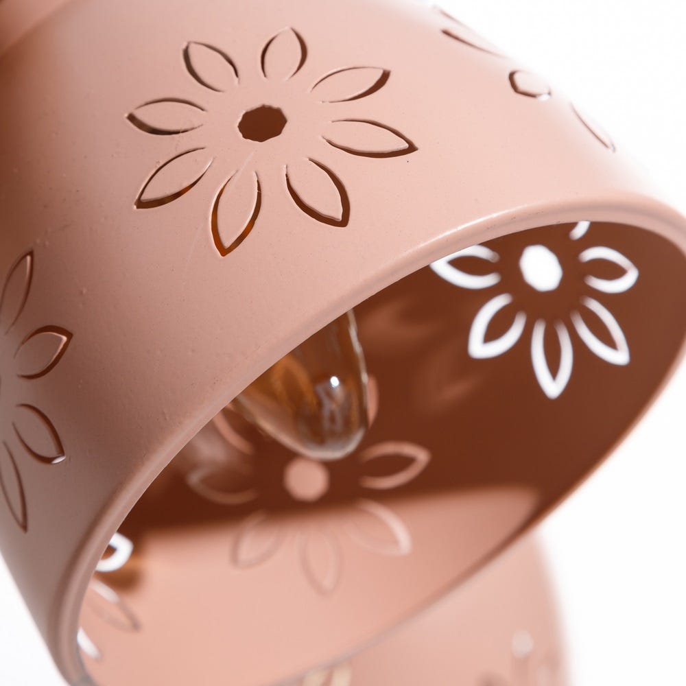 lolahome Lámpara de techo de metal rosa de 95x20x20 cm