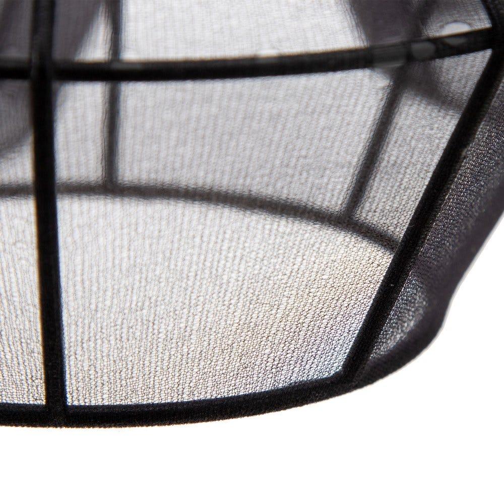 Lolahome Lámpara De Techo Farol Triple De Metal Y Tela Negra De Ø 40x140 Cm