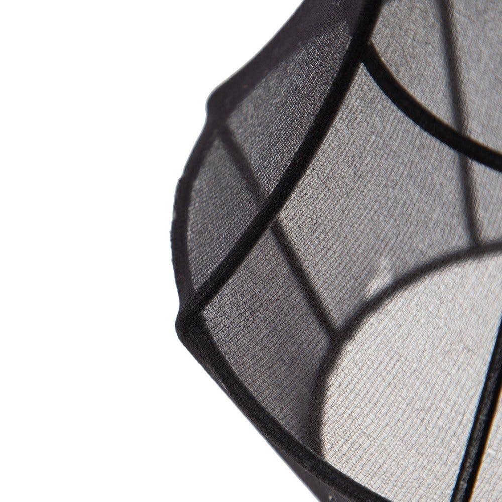 Lolahome Lámpara De Techo Farol Triple De Metal Y Tela Negra De Ø 40x140 Cm