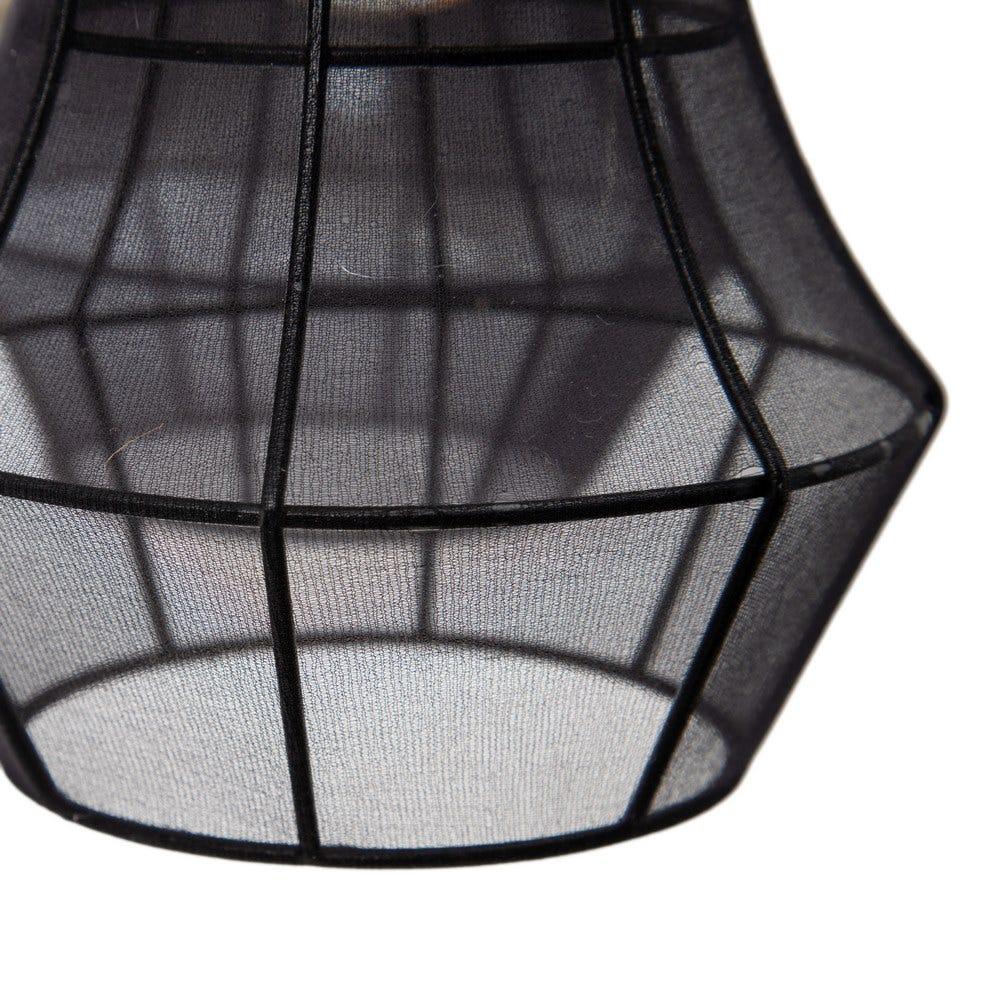 lolahome Lámpara de techo farol triple de metal y tela negra de Ø 40x140 cm