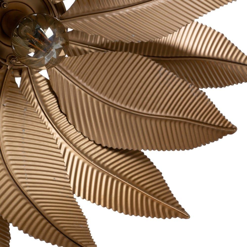 Lolahome Lámpara De Techo Hojas De Metal Dorada De Ø 50x45 Cm