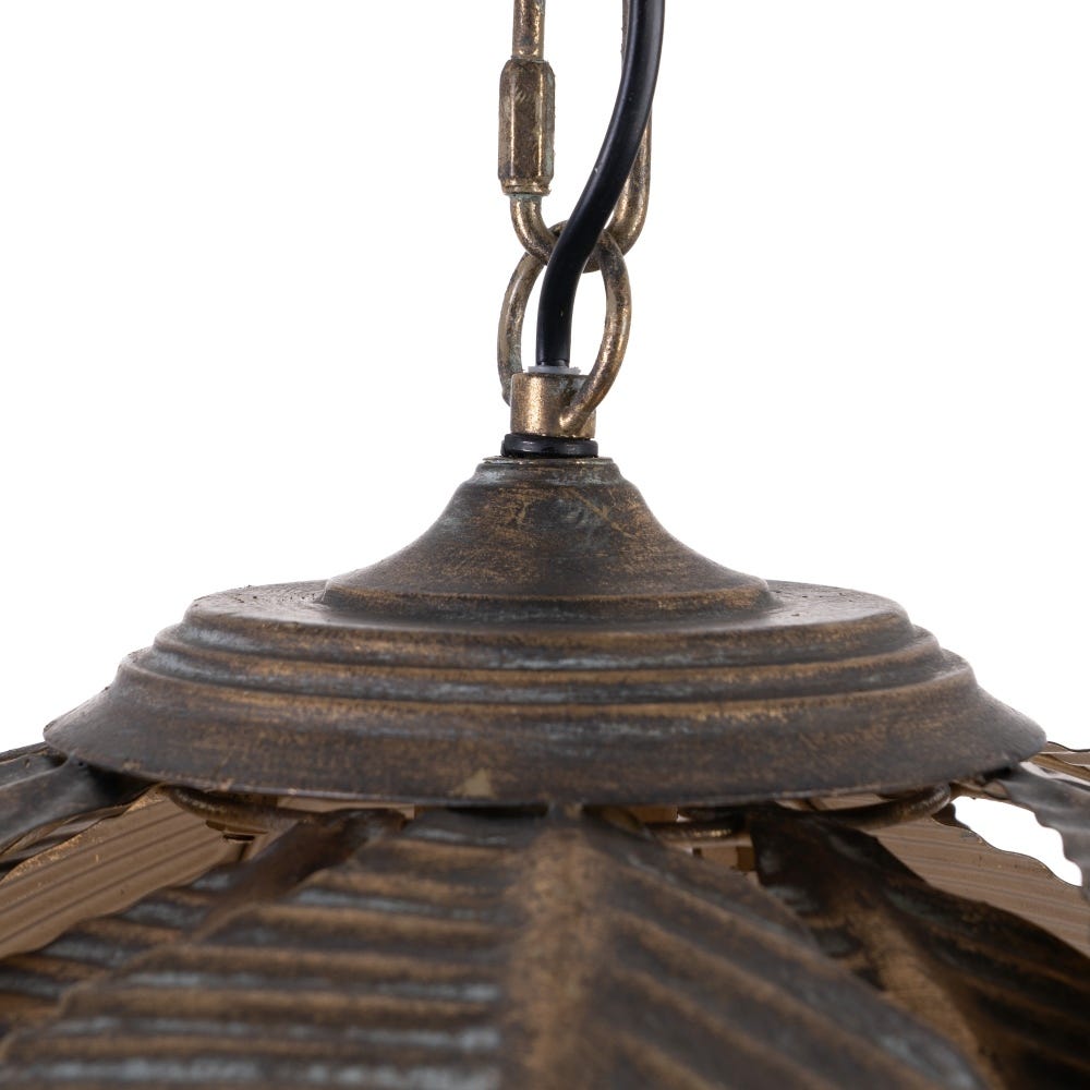 Lolahome Lámpara De Techo Hojas De Metal Dorada De Ø 50x45 Cm