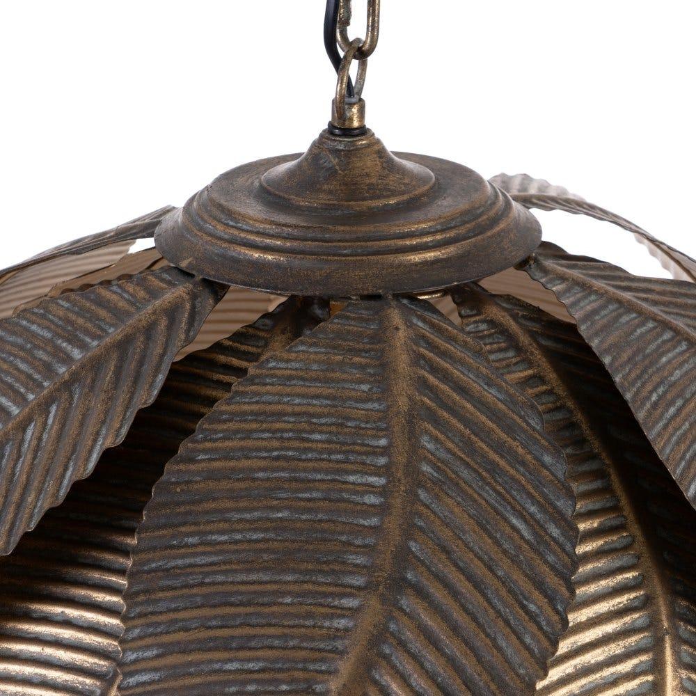 lolahome Lámpara de techo hojas de metal dorada de Ø 50x45 cm