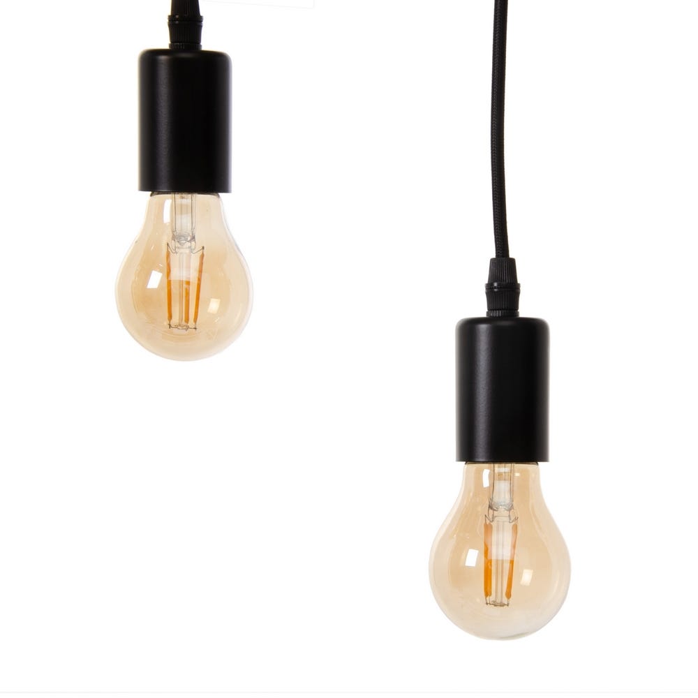 Lolahome Lámpara De Techo Horizontal Pantalla De Metal Negra De 107x5x15 Cm