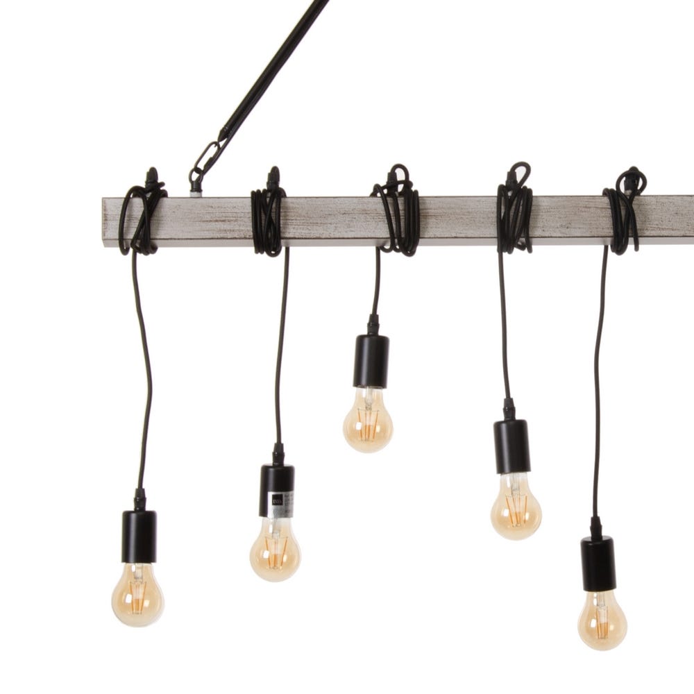 lolahome Lámpara de techo horizontal pantalla de metal negra de 107x5x15 cm