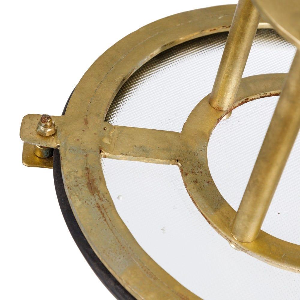 lolahome Lámpara de techo náutica de metal color bronce y cristal de Ø 50x32 cm