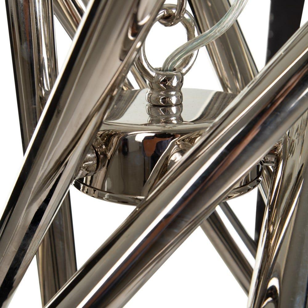 Lolahome Lámpara De Techo Plateada De 6 Brazos Dobles De Metal De Ø 82x34 Cm