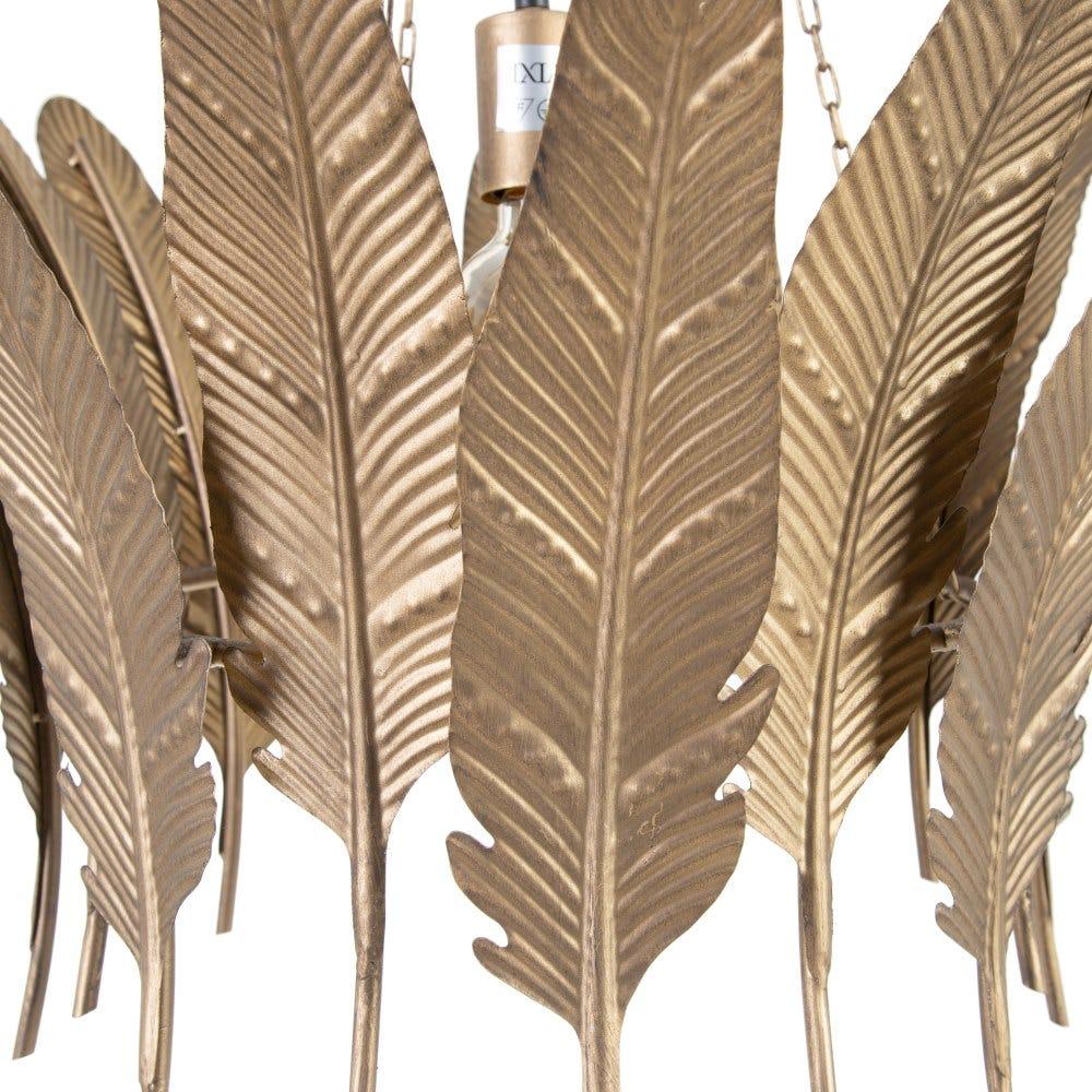 Lolahome Lámpara De Techo Plumas De Metal De Hierro Oro De Ø 55x60 Cm