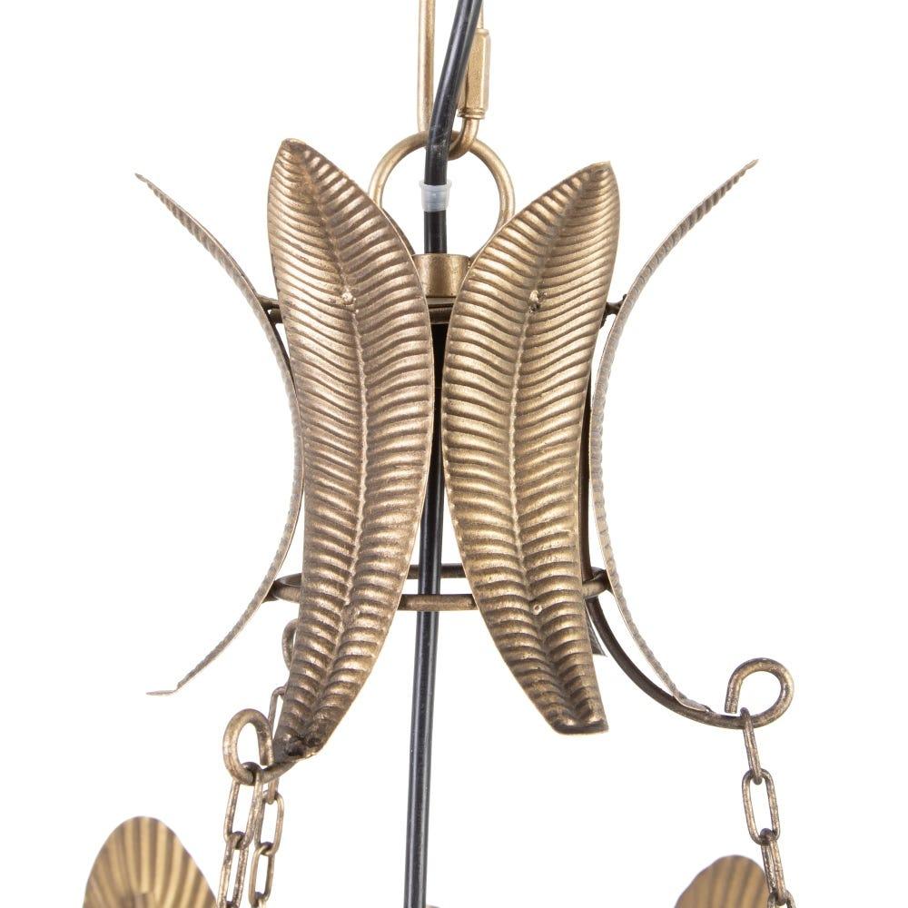 lolahome Lámpara de techo plumas de metal de hierro oro de Ø 55x60 cm