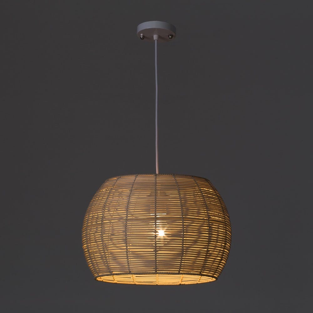 Lolahome Lámpara De Techo Varillas De Ratán Natural De Ø 35x23 Cm