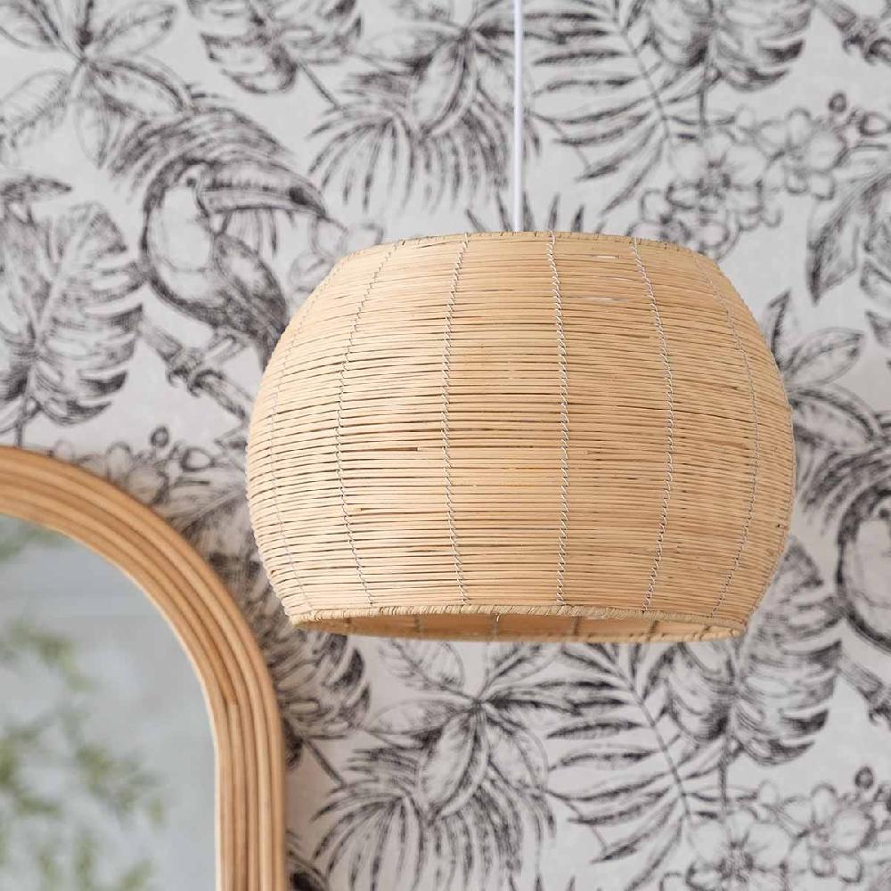 lolahome Lámpara de techo varillas de ratán natural de Ø 35x23 cm