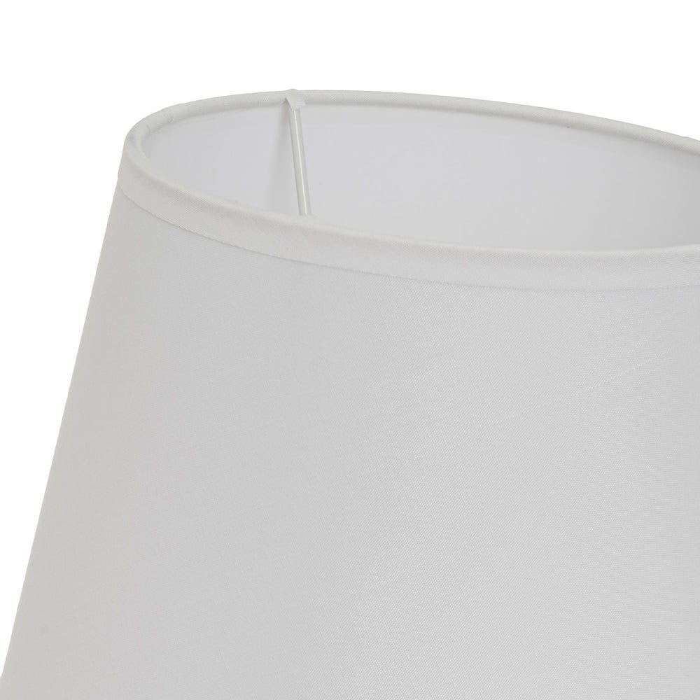 Lolahome Lámpara Mesita De Noche Bola De Cerámica Blanca Con Pantalla De Tela De Ø 18x27 Cm