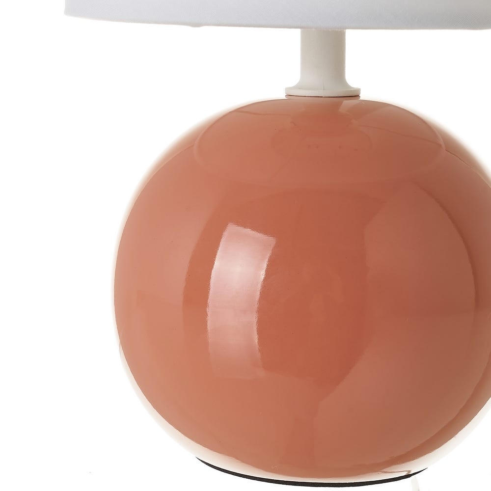 lolahome Lámpara mesita de noche de bola de cerámica y pantalla de tela de Ø 13x24 cm