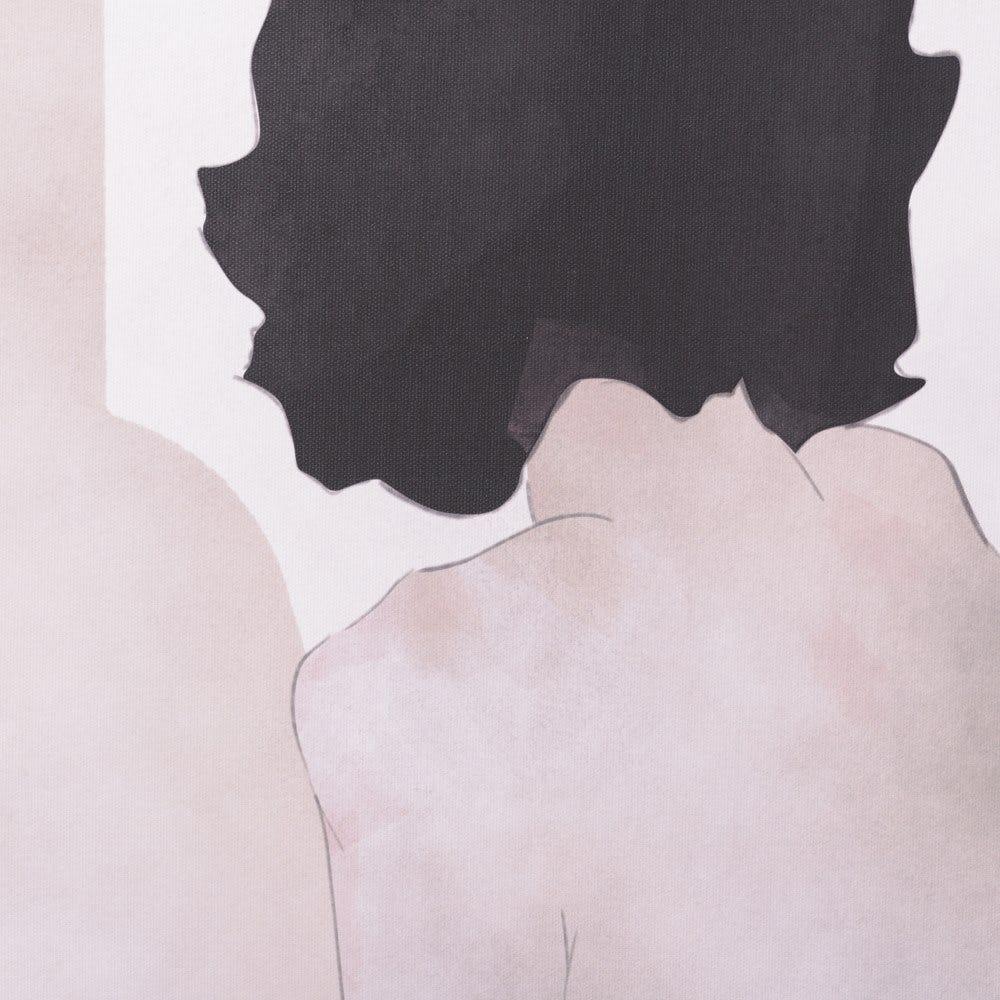 Lolahome Lienzo De Mujer Fotoimpreso De Madera Beige Y Azul De 92x62cm