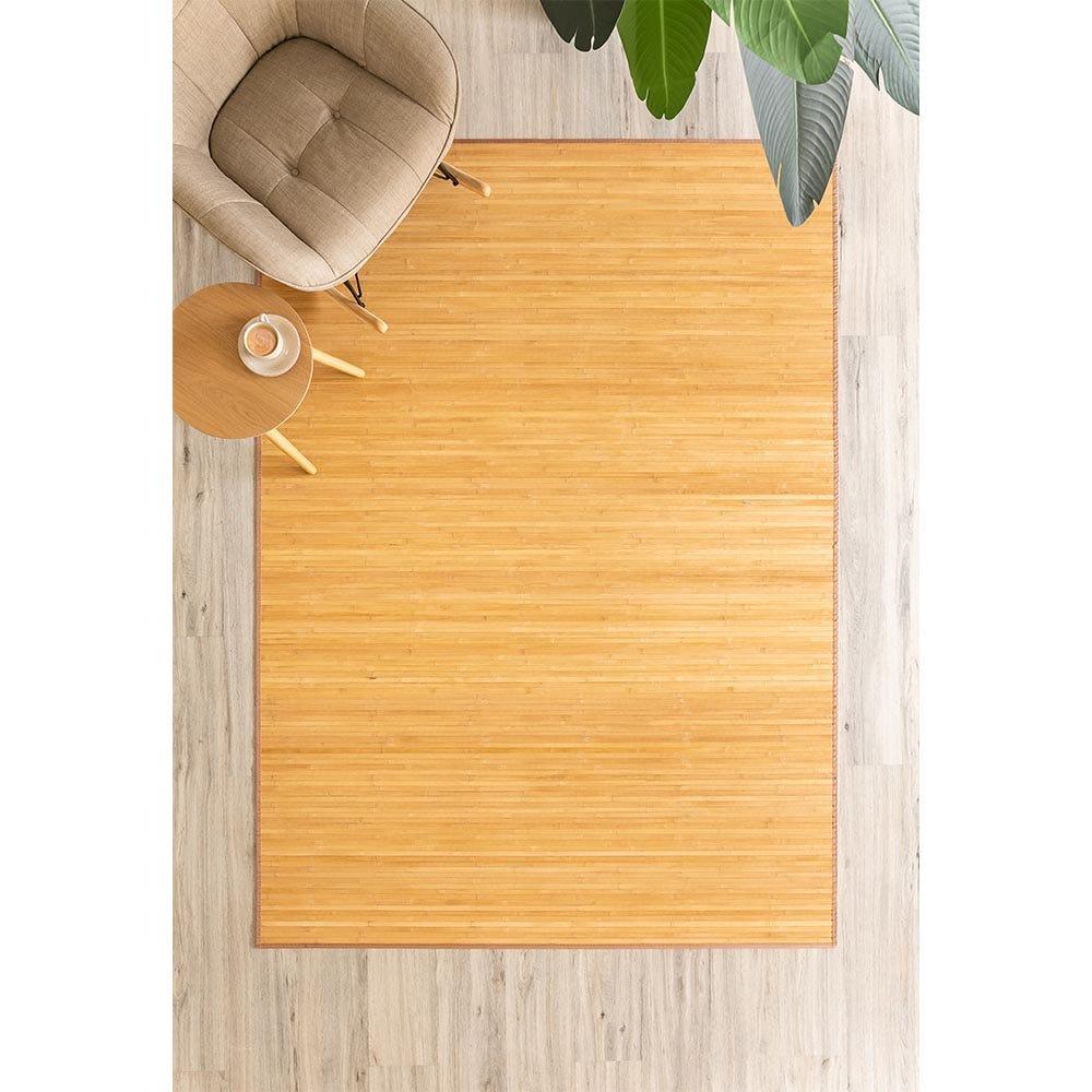 lolahome Alfombra de salón de bambú de 200x140 cm