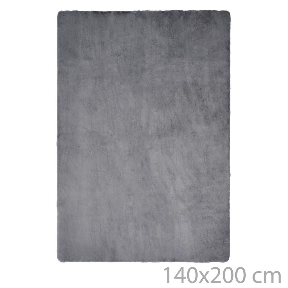 Lolahome Alfombra Pelo Gris Oscuro