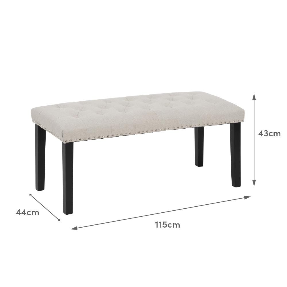 Lolahome Banqueta De Lino Con Capitoné De 115 Cm
