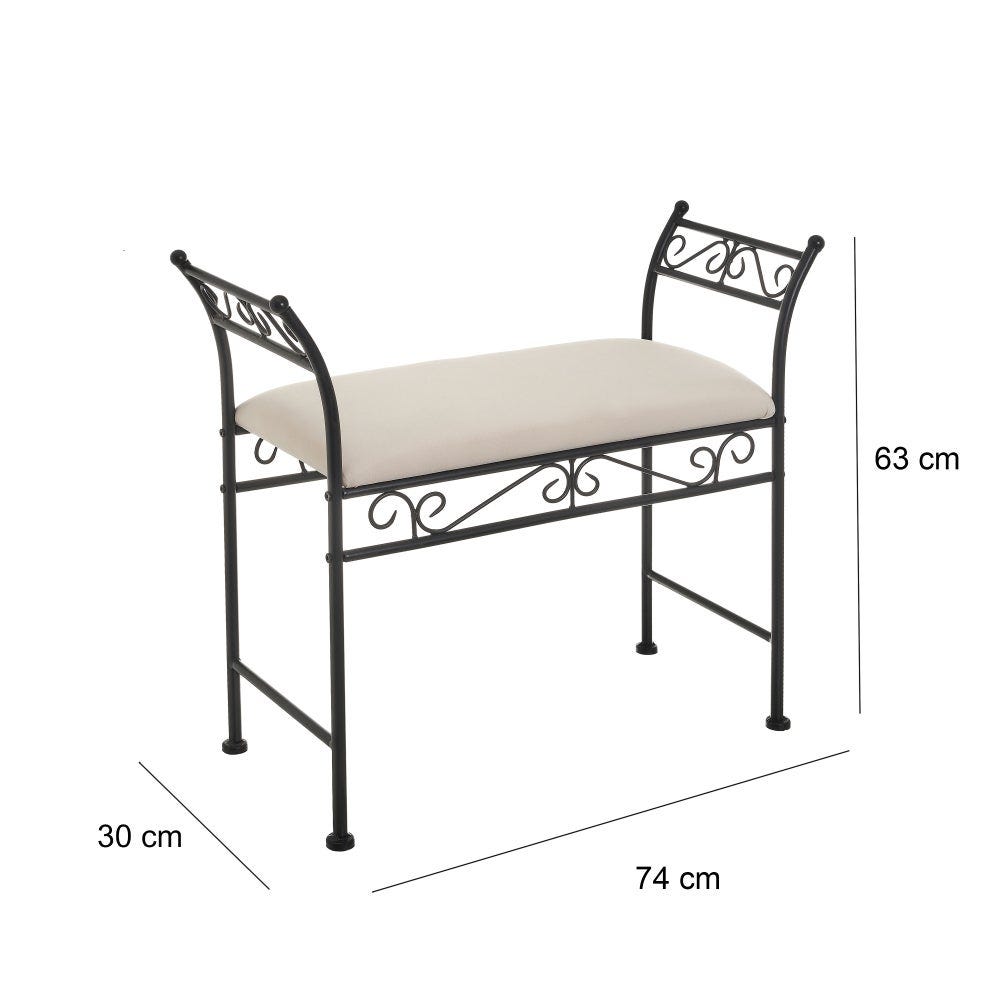 Lolahome Banqueta Pie De Cama Metálica Negra