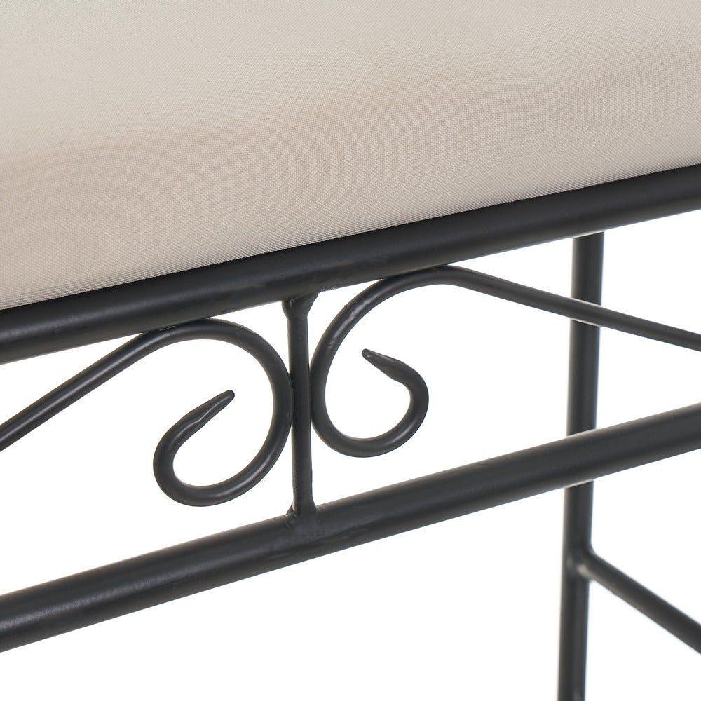 lolahome Banqueta pie de cama metálica negra