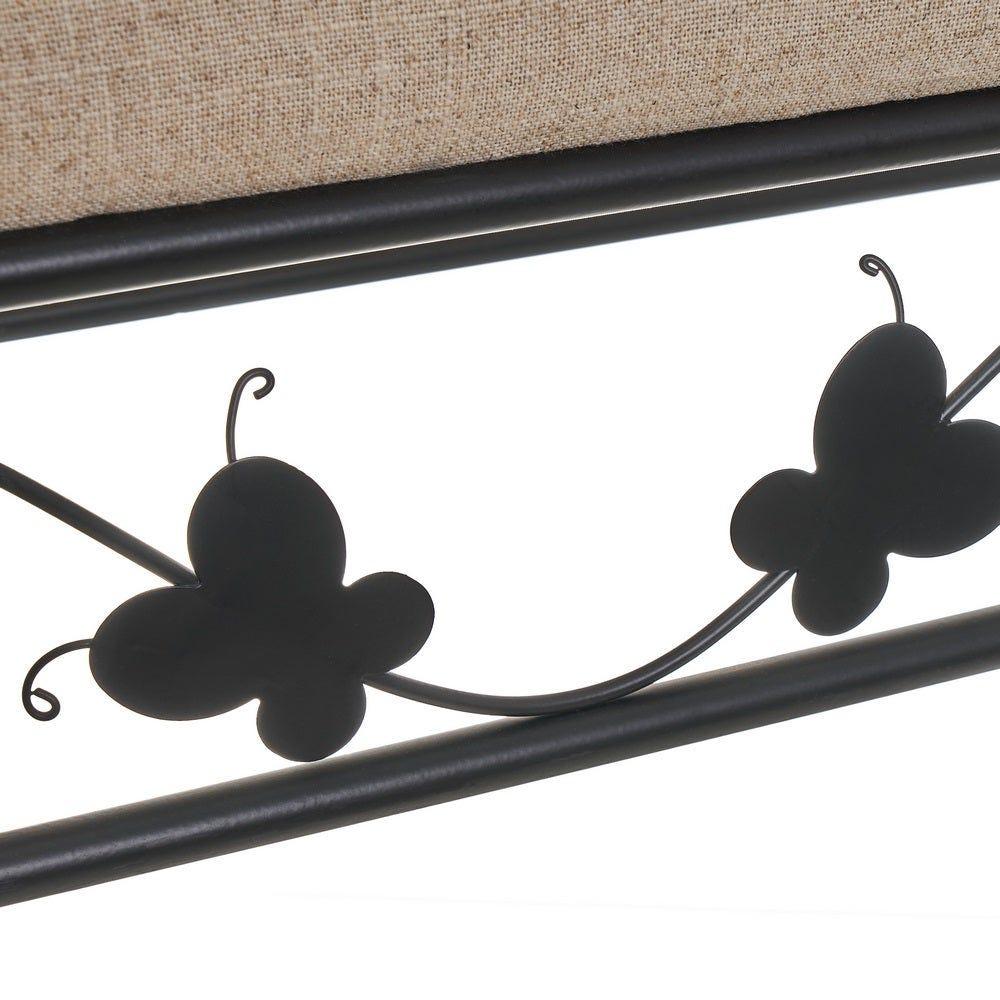 lolahome Banqueta pie de cama metálica negra