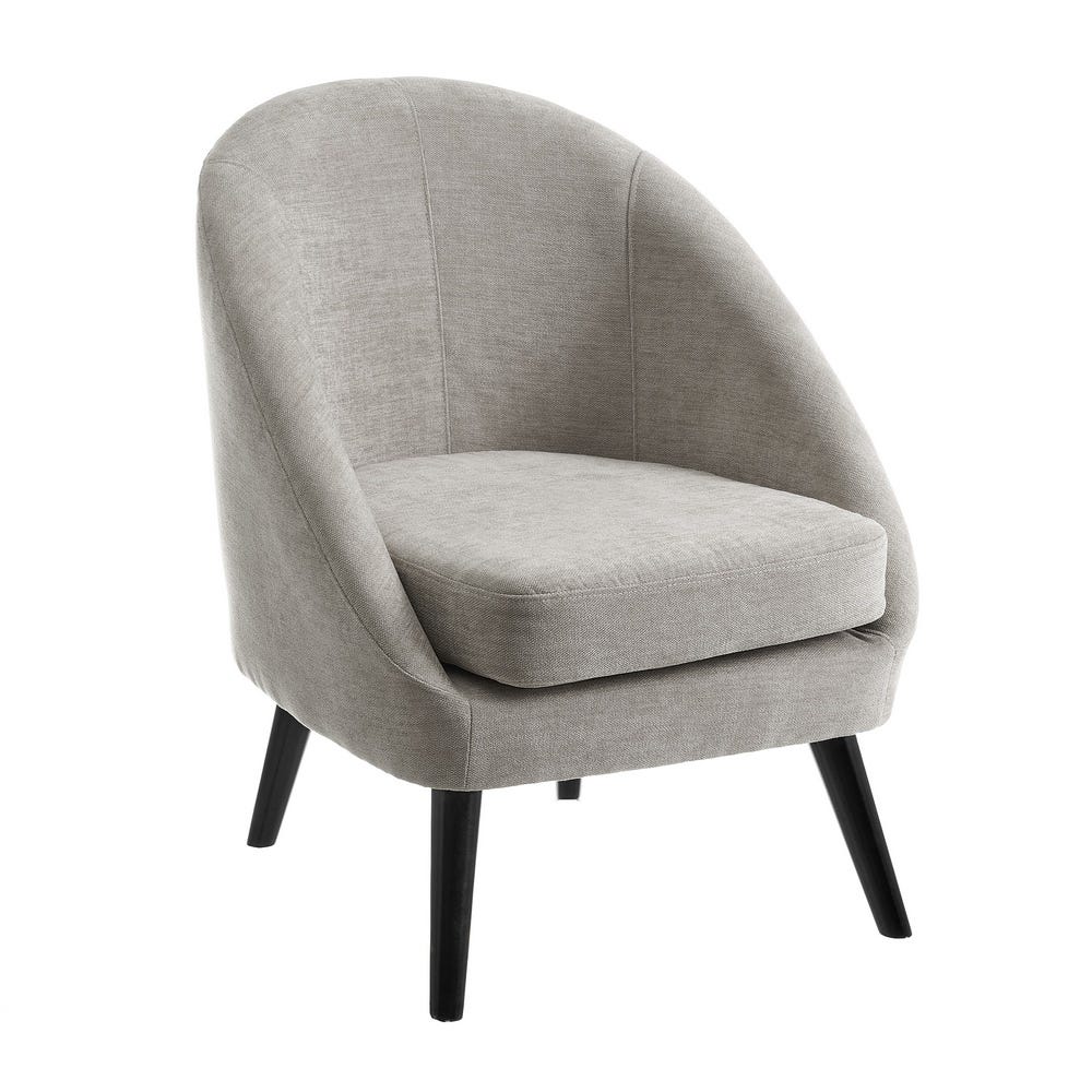 lolahome Butaca con brazos de chenilla y madera