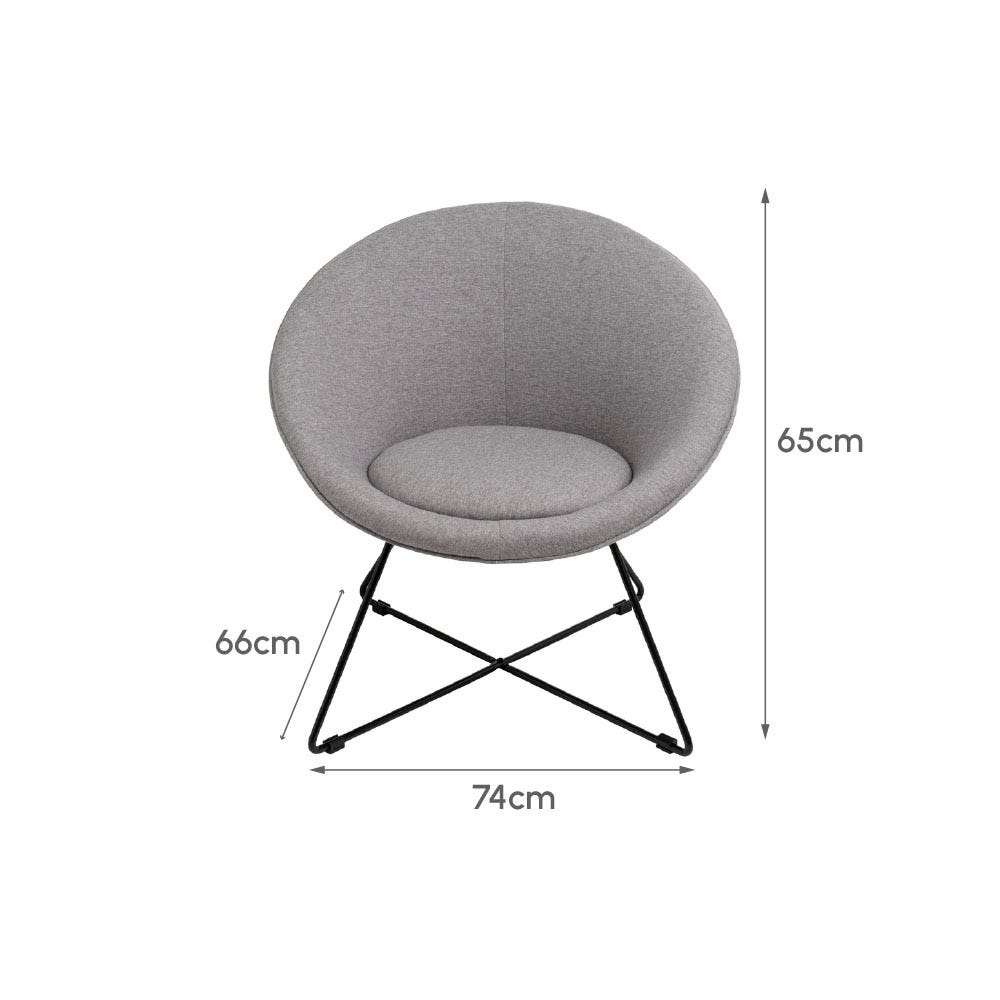 Lolahome Butaca De Diseño Redonda De Tela Y Metal