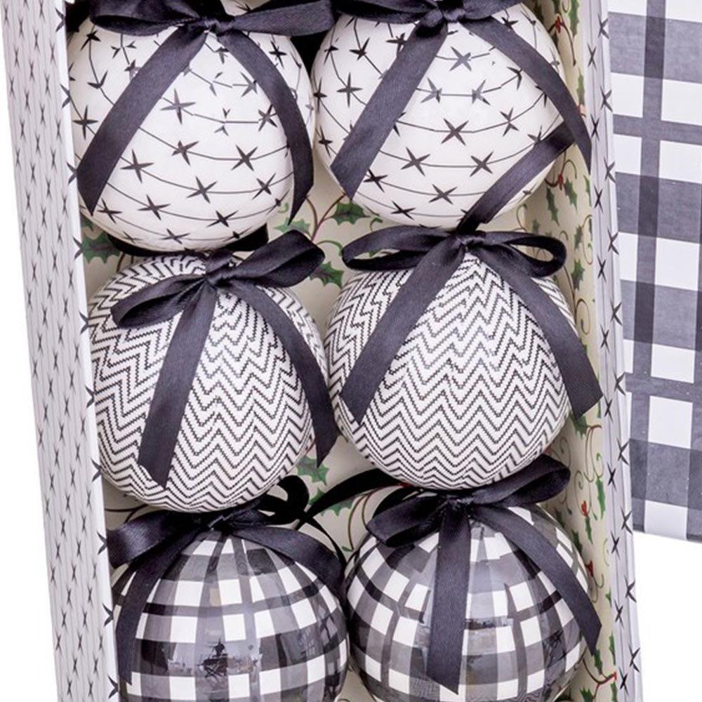 Lolahome Caja De De 6 Bolas De Navidad Gris