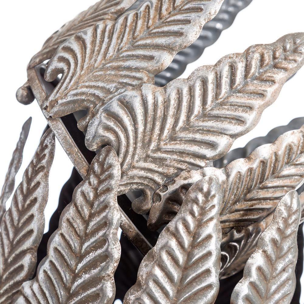 Lolahome Candelabro Hojas Plateado.Set De 2