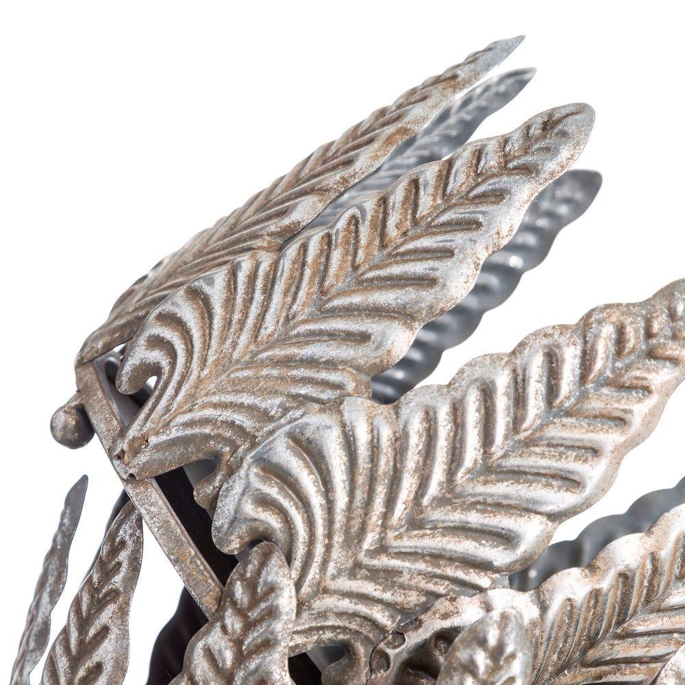 lolahome Candelabro hojas plateado.Set de 2