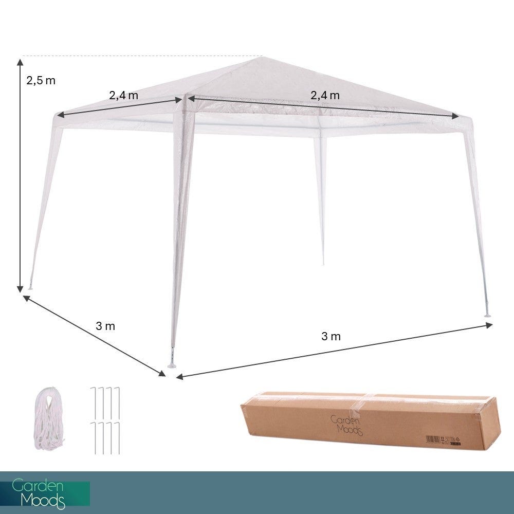 lolahome Carpa desmontable blanca de 3x3 metros