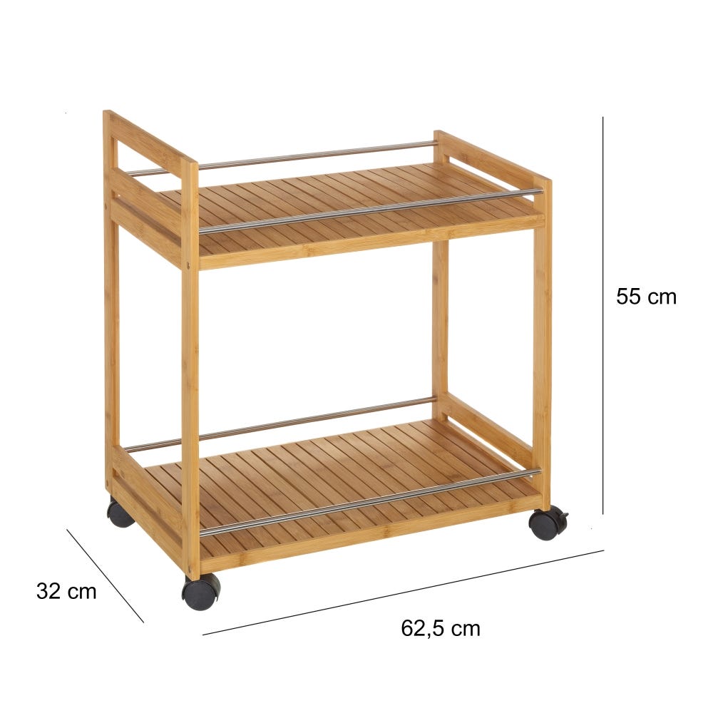 Lolahome Carrito Camarera De Bambú Natural