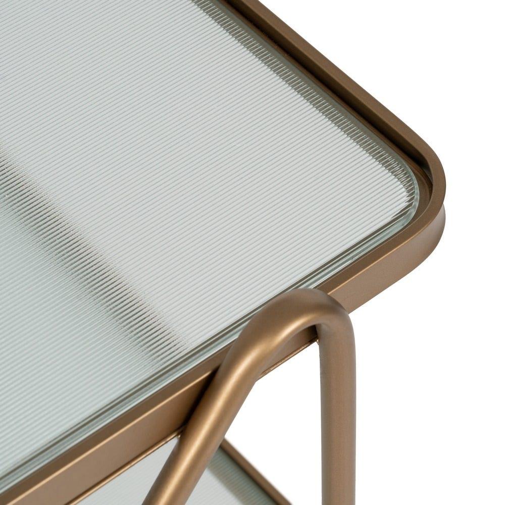 Lolahome Carrito Camarera De Metal Y Cristal