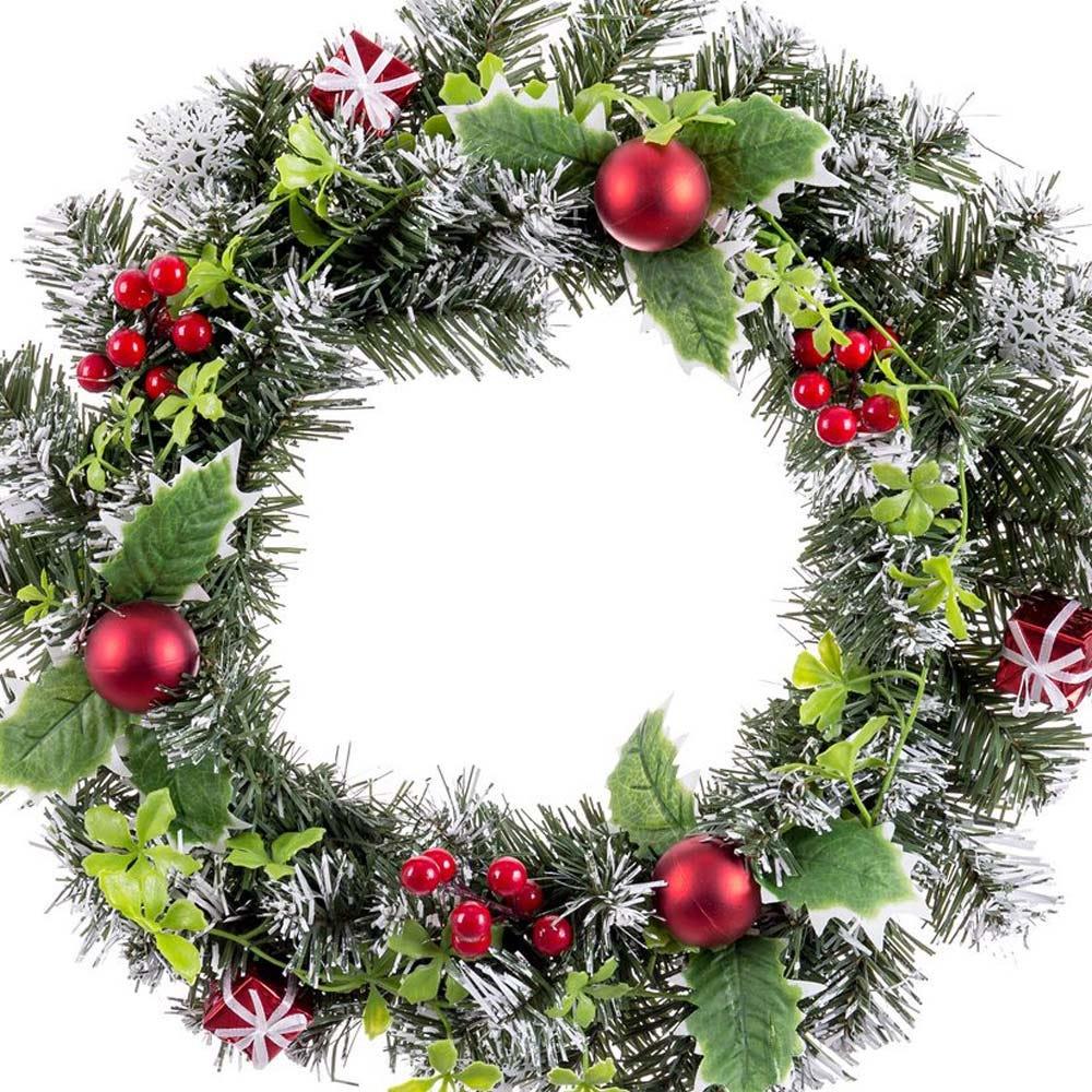 lolahome Corona Navidad acebo de 40 cm