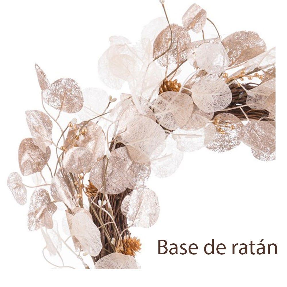 Lolahome Corona Navidad Blanca De 55 Cm