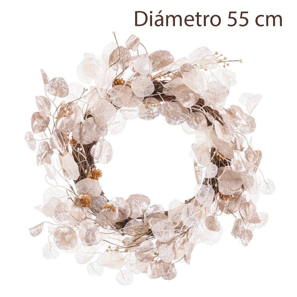 Lolahome Corona Navidad Blanca De 55 Cm