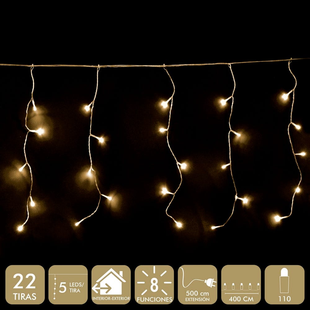 lolahome Cortina 110 luces led de 4 metros