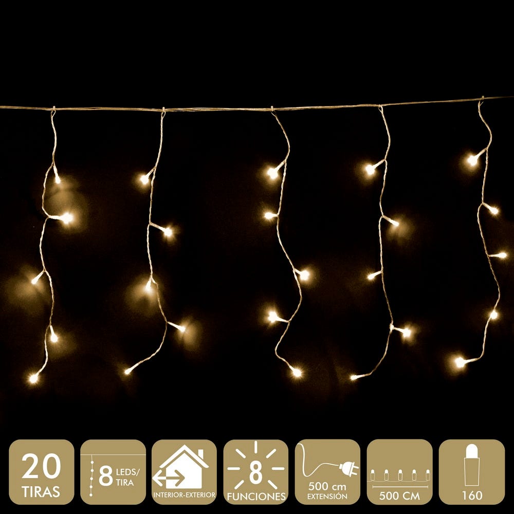 lolahome Cortina 160 luces led de 5 metros