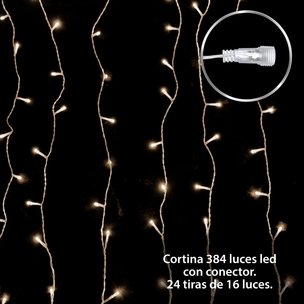 lolahome Cortina 384 luces led 3 metros