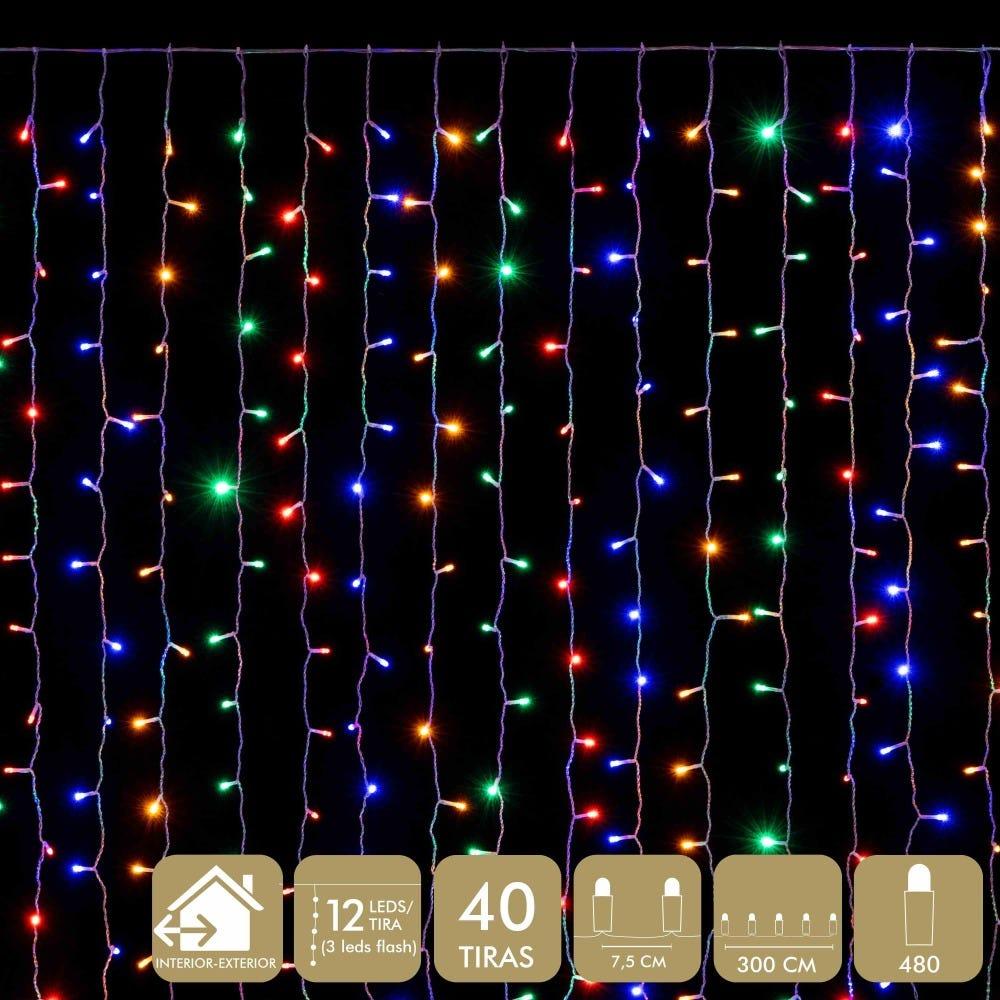 lolahome Cortina 480 luces led de 3 metros