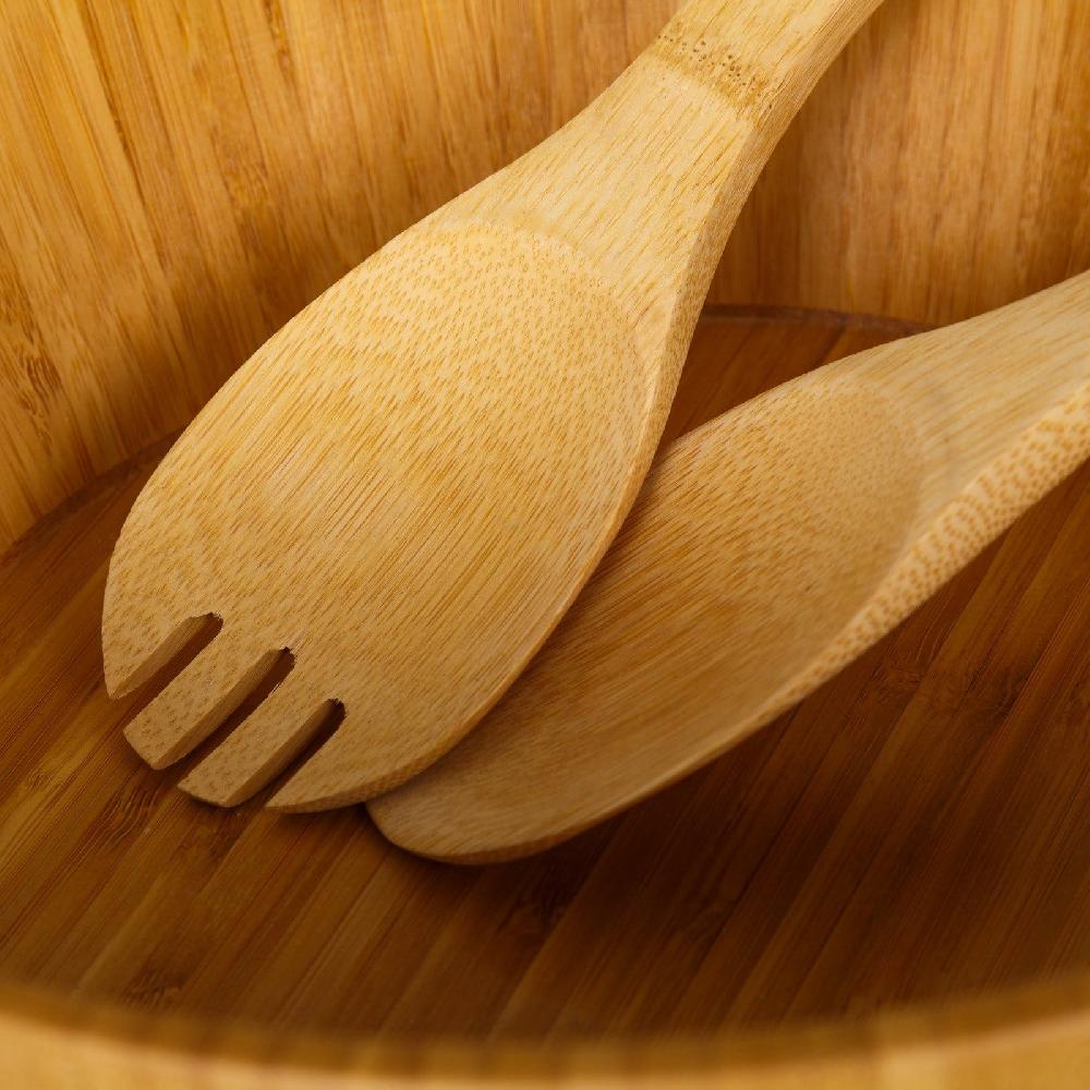 lolahome Ensaladera marrón de bambú de 30x23x10 cm