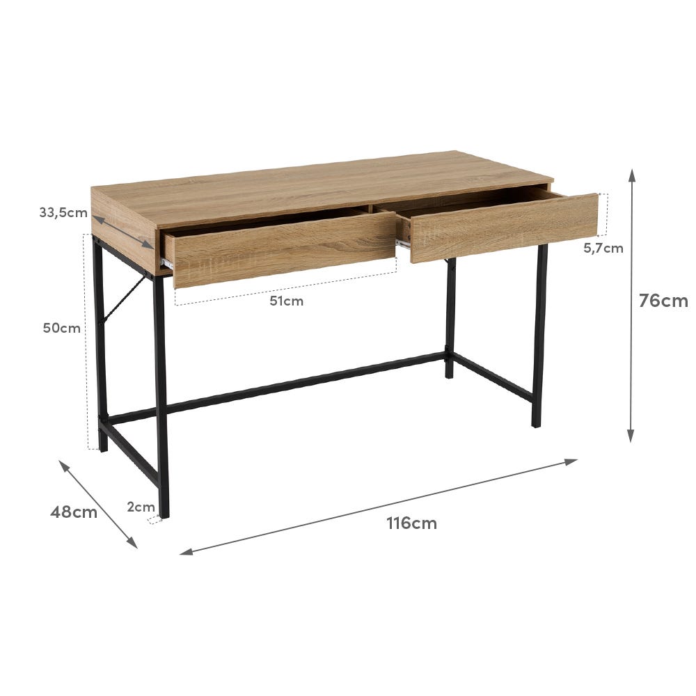 Lolahome Escritorio Urban Con Cajones